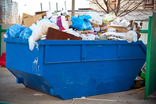 Various types of construction waste materials