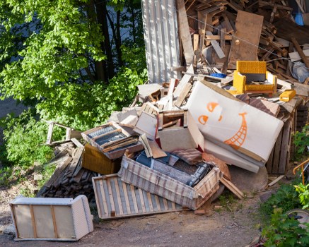 Customer service representative assisting an individual with an accessibility request for a skip delivery